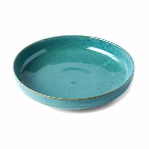 Tyrkysově modrý keramický hluboký talíř MIJ Peacock, ø 20 cm