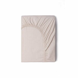 Béžové bavlněné elastické prostěradlo Good Morning, 90 x 200 cm