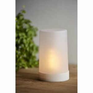 Bílá LED venkovní světelná dekorace Star Trading Candle Flame, výška 14,5 cm