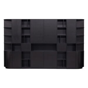 Černá modulární knihovna z borovicového dřeva 346x210 cm Finca – WOOOD