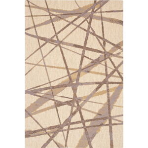 Béžový vlněný koberec 100x180 cm Sticks – Agnella