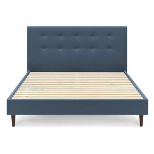 Modrá dvoulůžková postel Bobochic Paris Rory Dark, 180 x 200 cm